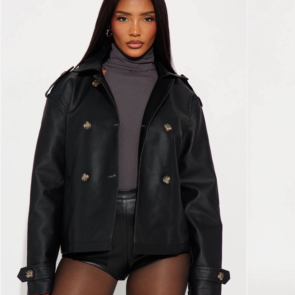 Women's Black faux leather Jacket